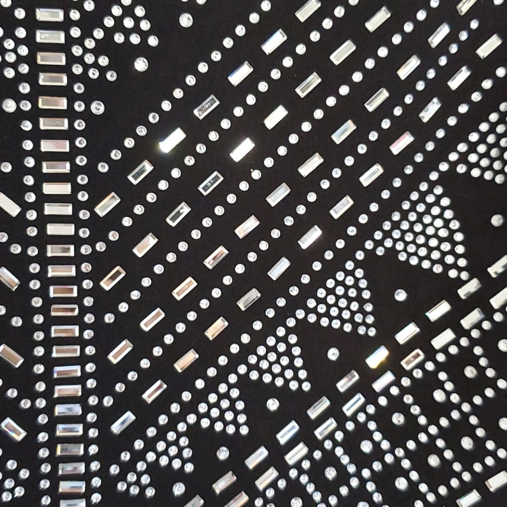 Verty Clear rhinestones mirror embellished black crop top Small show dance NWT - Picture 7 of 9